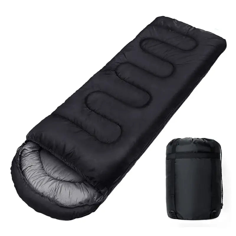 Ultralight Waterproof 4-Season Camping Sleeping Bag - Black - 睡袋