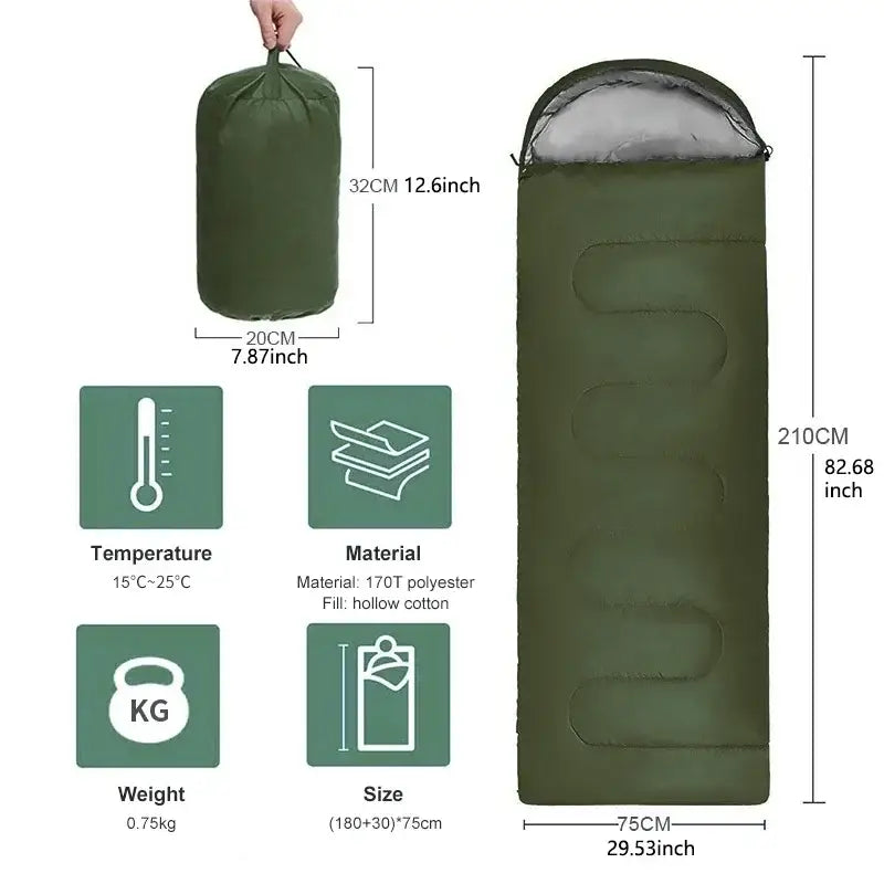 Ultralight Waterproof 4-Season Camping Sleeping Bag - 睡袋