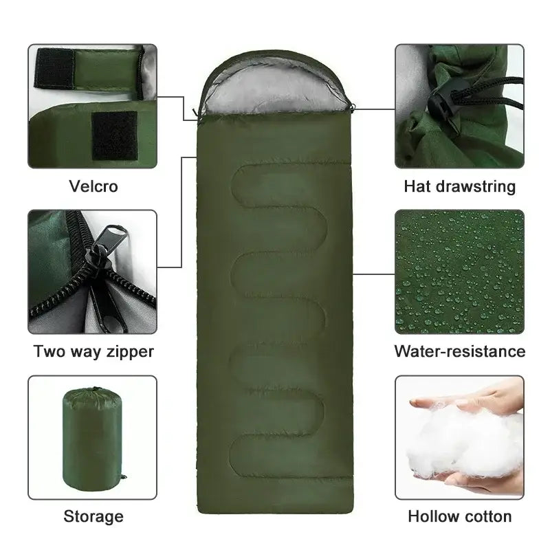 Ultralight Waterproof 4-Season Camping Sleeping Bag - 睡袋