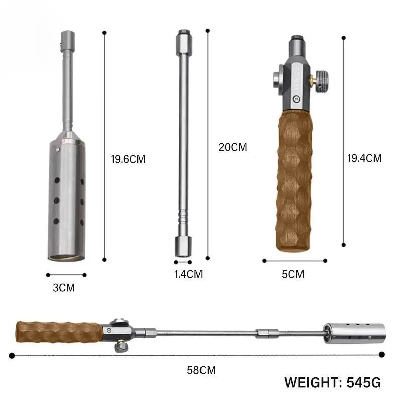 Wood Handle Removable Three-Stage Gas Burner Gun