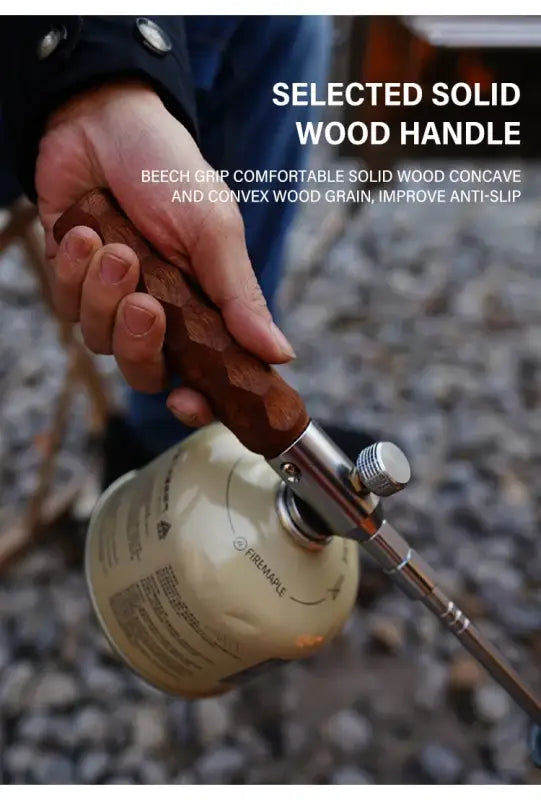 Wood Handle Removable Three-Stage Gas Burner Gun