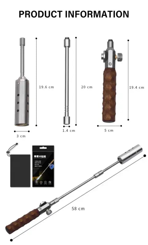 Wood Handle Removable Three-Stage Gas Burner Gun